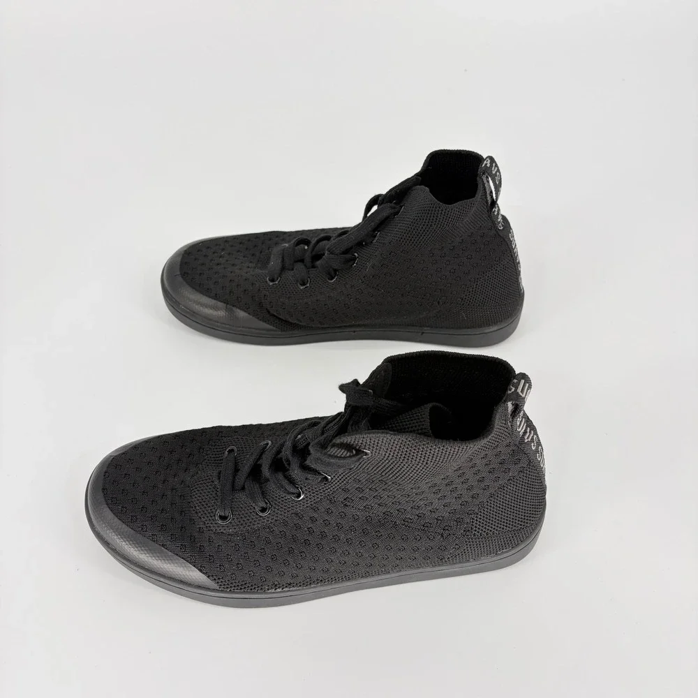 Suavs Zilker High Top Sneakers Jet Black Knit Men 6 Women 8 Travel Shoes